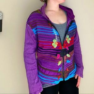 Handmade 100% Cotton Hoodie from Nepal.